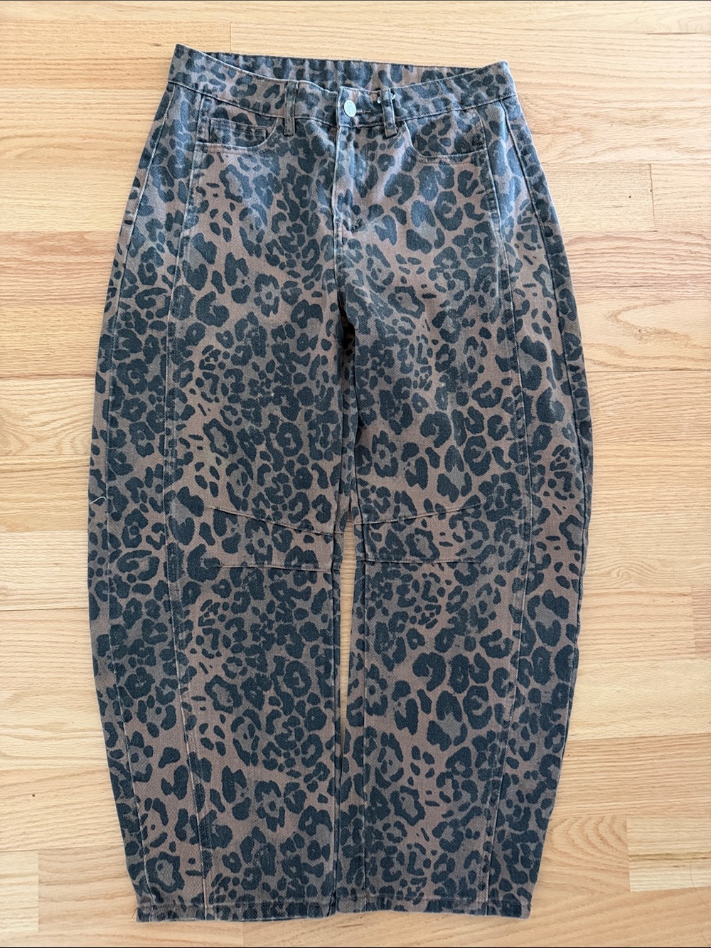 Leopard Print High-Waist Pants - Brown & Black